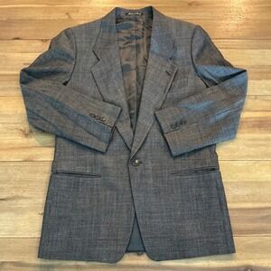VTG MANI Giorgio Armani Men's Charcoal Grey Textured Wool Blazer Made in Italy